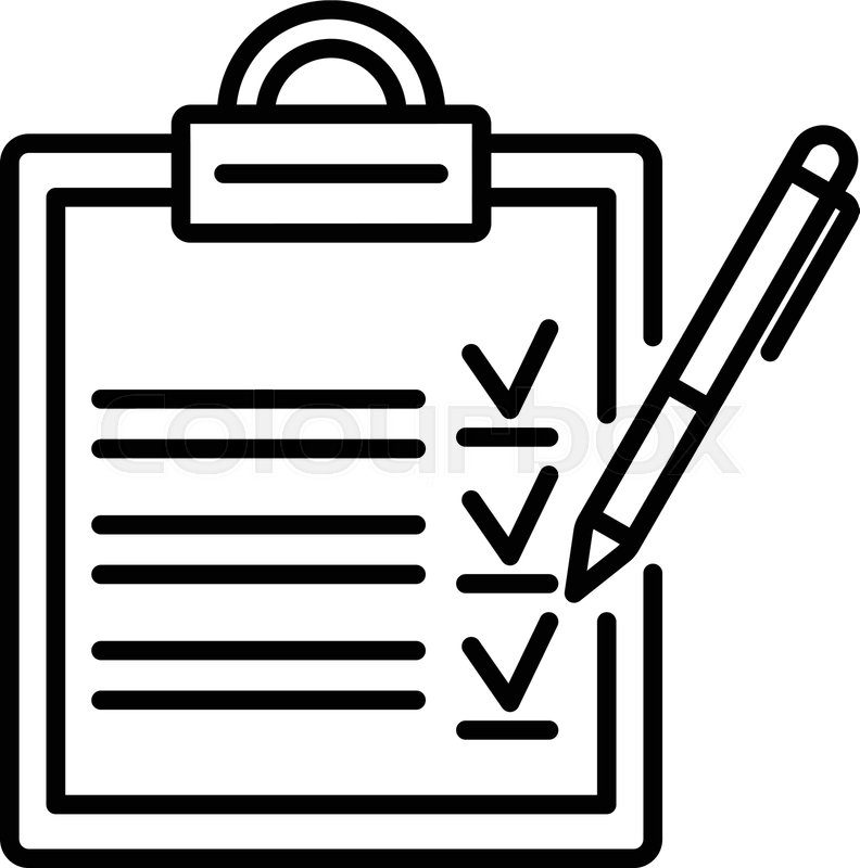 792x800 Clipboard Checklist Icon Outline Stock Vector Colourbox