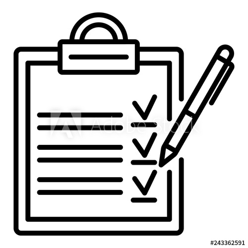 500x500 Clipboard Checklist Icon Outline Clipboard Checklist Vector Icon