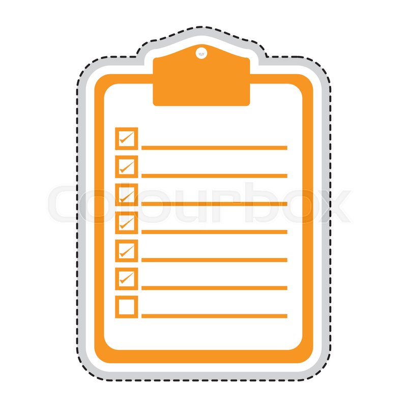 800x800 Orange Clipboard With Checklist Icon Stock Vector Colourbox