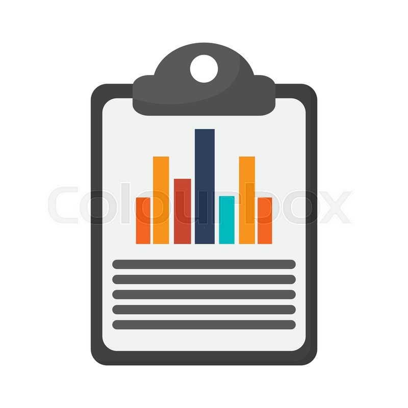800x800 Flat Design Graph Chart On Clipboard Stock Vector Colourbox