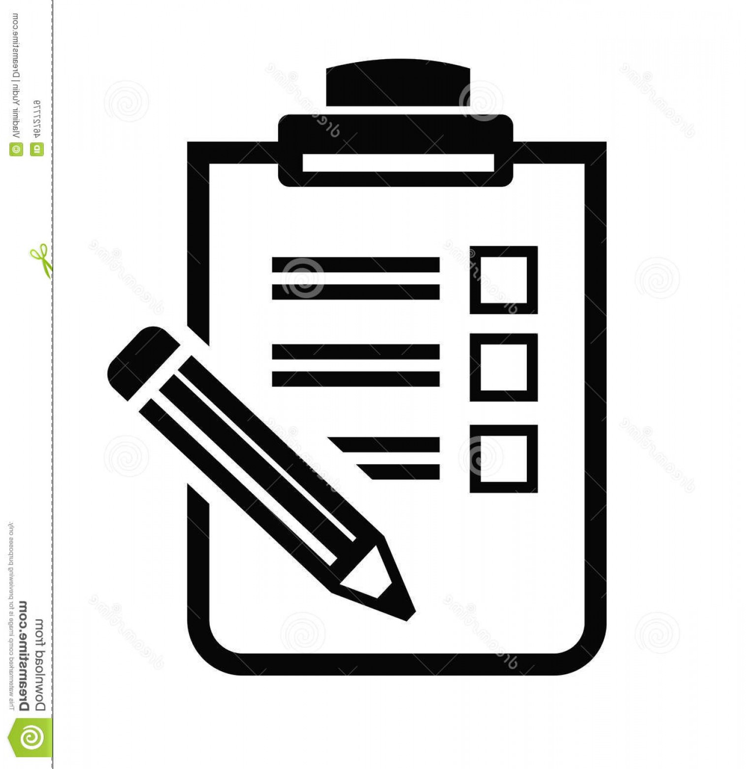 1515x1560 Stock Illustration Clipboard Icon Vector Black White Background