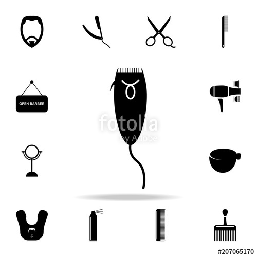 500x500 Clipper Icon Detailed Set Of Barber Tools Premium Graphic Design