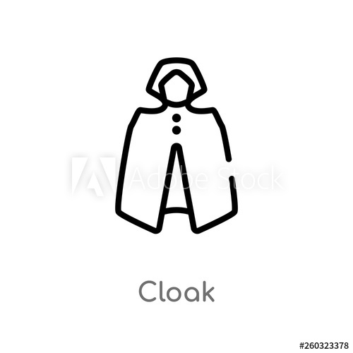 500x500 Outline Cloak Vector Icon Isolated Black Simple Line Element