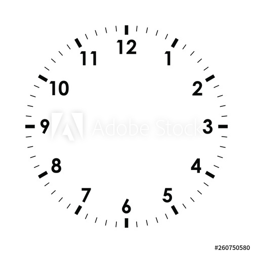 500x500 Clock Face Icon Symbol Watch Isolated On White Background Design
