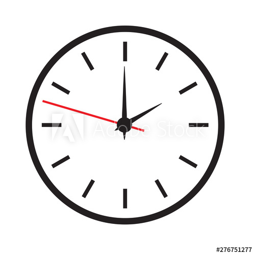 500x500 Clock Face Icon Vector Illustration
