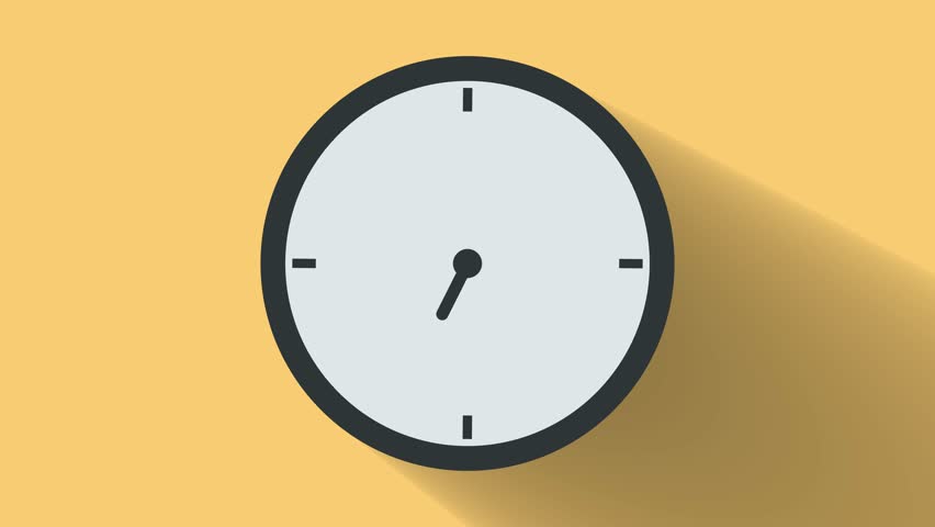 852x480 Cartoon Clock Flat Icon Infographic Stock Footage Video