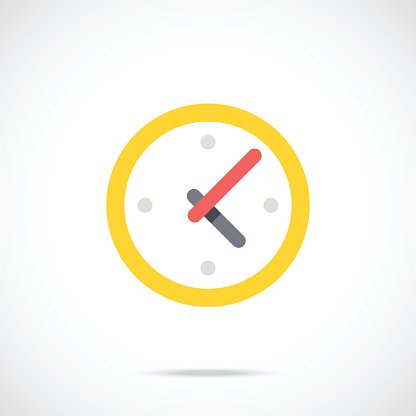 416x416 Clock Flat Time, Working Day, Business Vector Illustration Premium