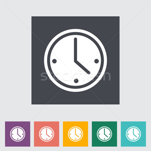 600x600 Clock Flat Icon Vector Illustration Oleksii Afanasiev