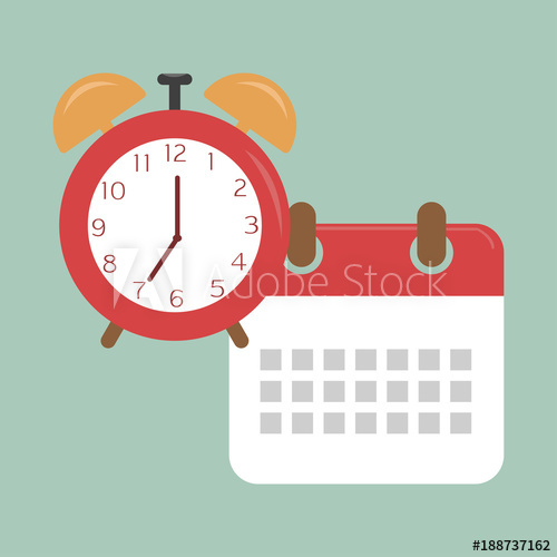 500x500 Paper Spiral Wall Calendar And Clocks Calendar Clocks Flat Icon