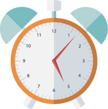 374x380 White And Yellow Alarm Clock Flat Icon
