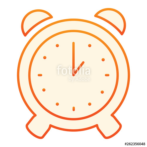500x500 Alarm Clock Flat Icon Alert Orange Icons In Trendy Flat Style