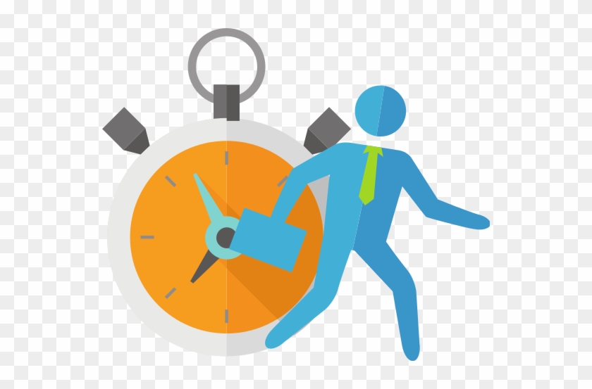 840x553 Businessman Clock Flat Icon