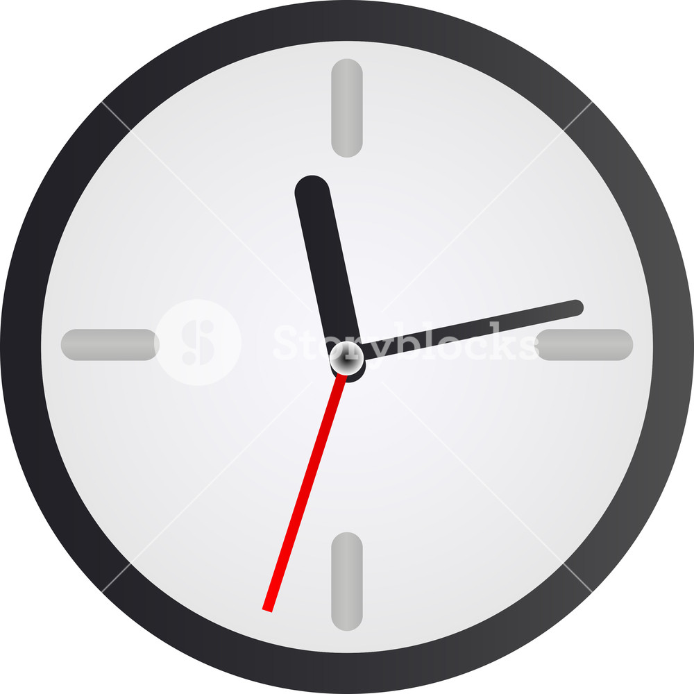 1000x1000 Simple Clock Icon On White Background Royalty Free Stock Image