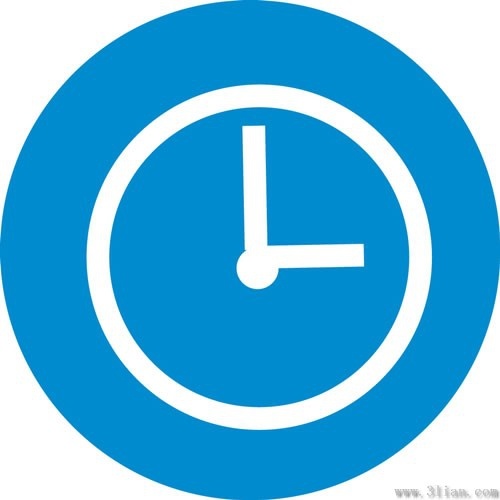 500x500 Vector Blue Background Clock Icon Free Vector In Adobe Illustrator