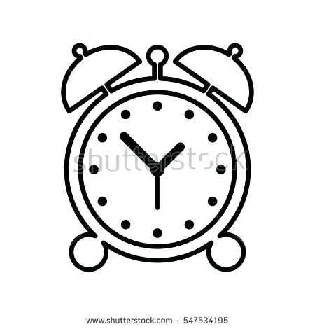 450x470 Alarm Clock Icon Silhouette Simple Flat Design Style Vector