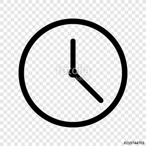 500x500 Clock Icon On Transparent Background Stock Image And Royalty Free