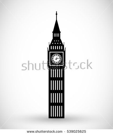 392x470 Big Ben Icon Vector London, Uk, Isolated, Tower, Houses, Travel