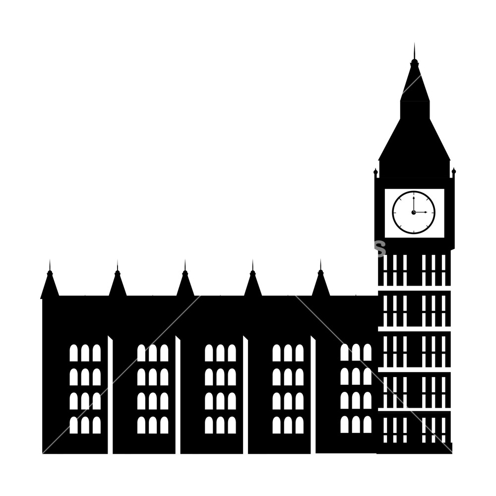 1000x1000 Big Ben Clock Tower London Tourist Attraction And Landmark Black