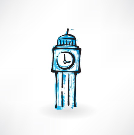 444x450 Clock Tower Grunge Icon Royalty Free Vector Graphics