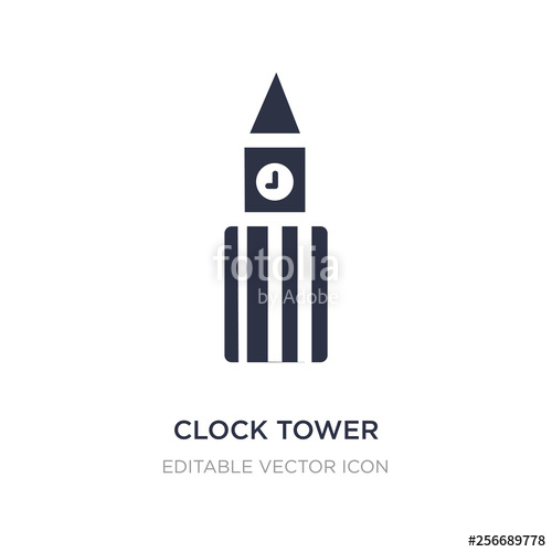 500x500 Clock Tower Icon On White Background Simple Element Illustration