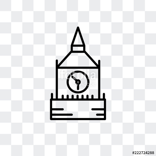 500x500 The Clock Tower Icon Isolated On Transparent Background Modern