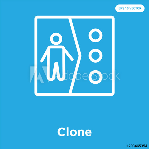 500x500 Clone Icon Isolated On Blue Background