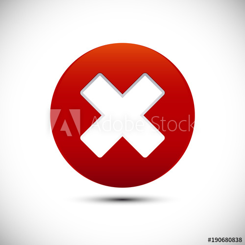 500x500 Close Button Icon Delete Remove Vector Sign Illustration