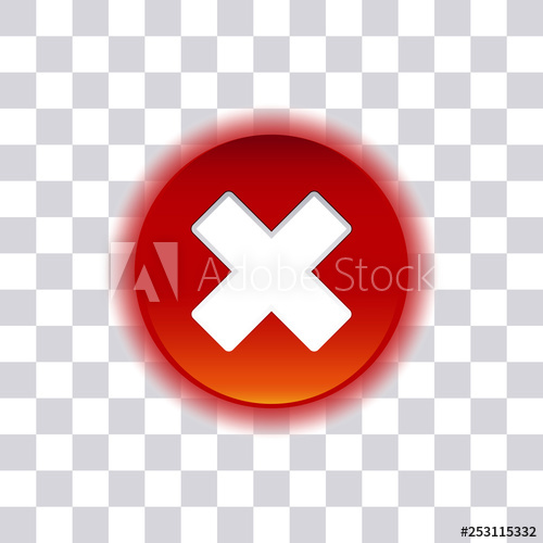 500x500 Close Button Shine Icon Delete Remove Vector Sign Illustration