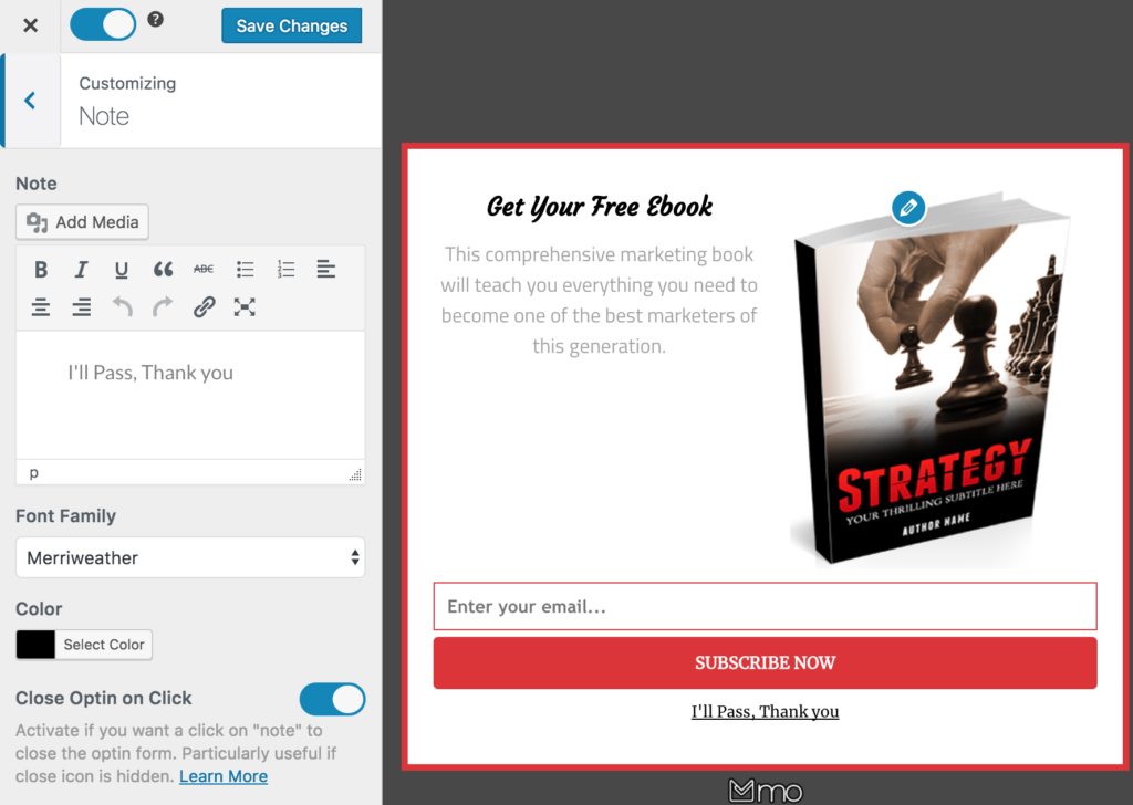 1024x728 How To Add Text Link That Closes A Popup Opt In Form When Clicked