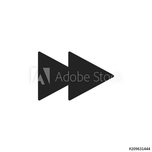 500x500 Vector Double Rounded Chevron Arrows Fast Forward, Skip, Next