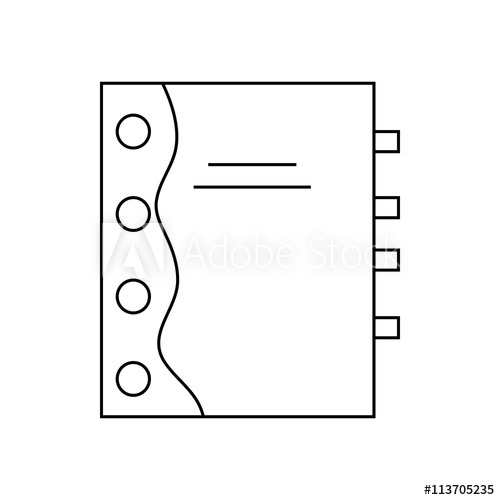 500x500 Closed Book Icon, Outline Style