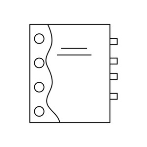 300x300 Closed Book Icon In Outline Style Isolated On White Background