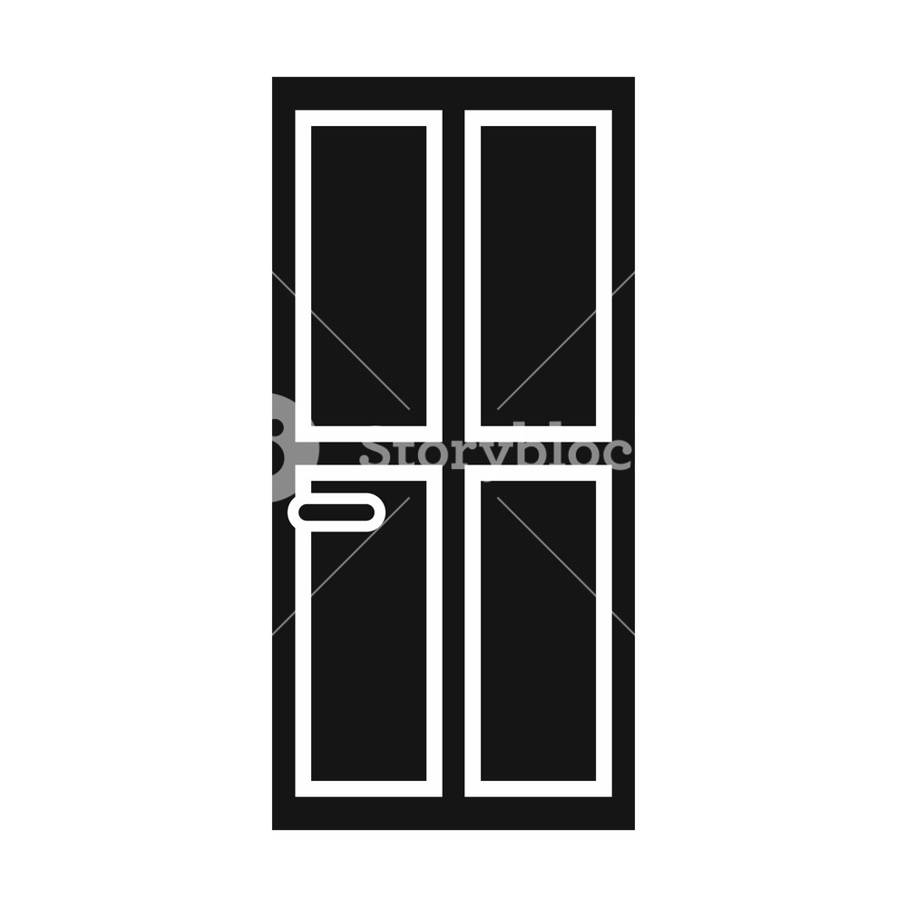 1000x1000 Closed Wooden Door Icon In Simple Style Isolated Illustration