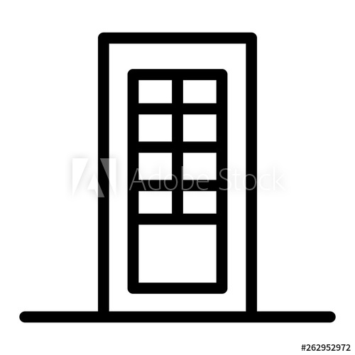 500x500 Door Line Icon House Door Vector Illustration Isolated On White