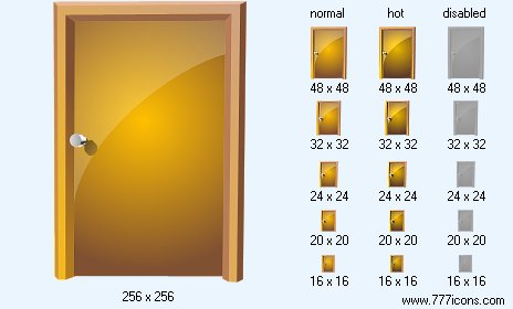 464x280 Closed Door Travel Icon Set