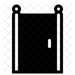 256x256 Closed Door Icon Of Glyph Style