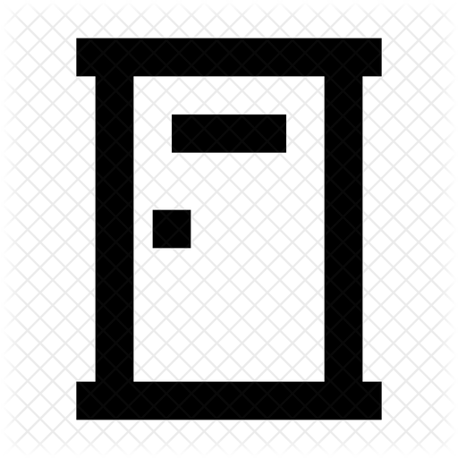 512x512 Closed Door Icon Of Line Style