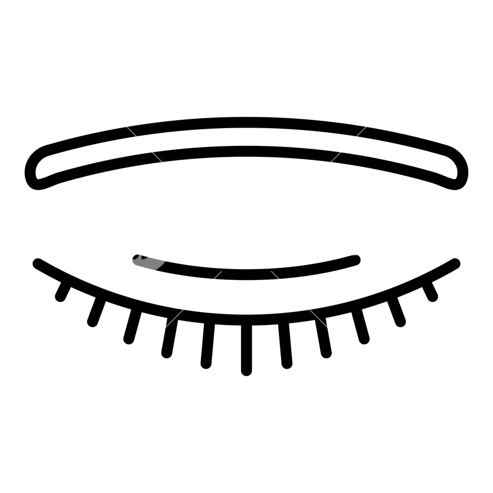1000x1000 Closed Eye Icon Outline Closed Eye Vector Icon For Web Design