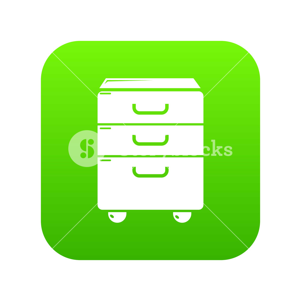 1000x1000 Office Closet Icon Green Vector Isolated On White Background
