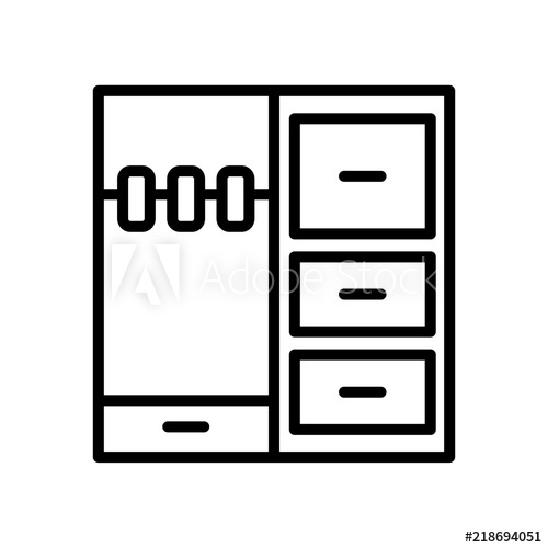 500x500 Closet Icon Isolated On White Background Modern And Editable