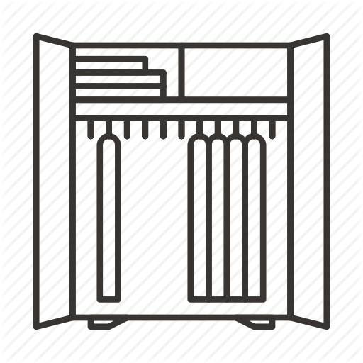 512x512 Closet, Clothes, Clothing, Doors Open, Furniture, Hanger, Wardrobe