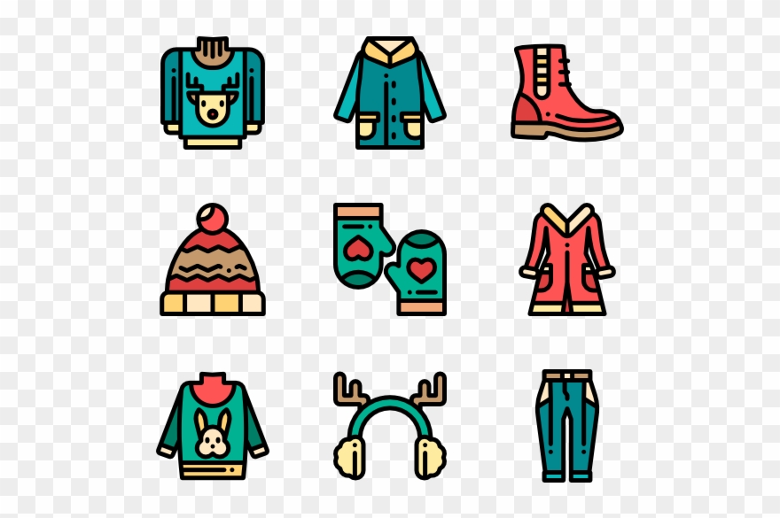 880x585 Winter Clothes Icons Free