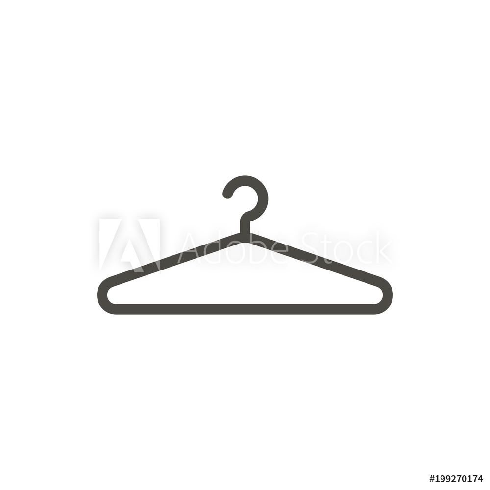 1000x1000 Photo Art Print Hanger Icon Vector Line Clothes Hanger Symbol