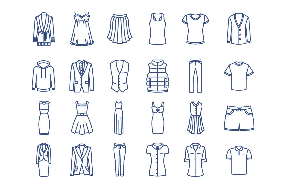1158x772 Clothes Icons Vector