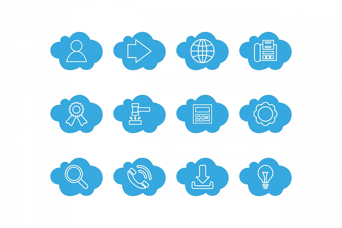 Cloud Computing Icon Set 1200x800 Cloud Computing Icon Set