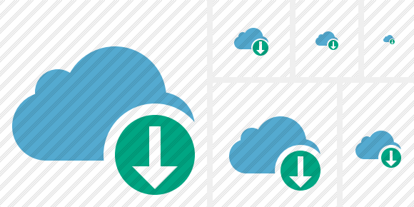 580x290 Cloud Blue Download Icon Symbol Color Professional Stock Icon