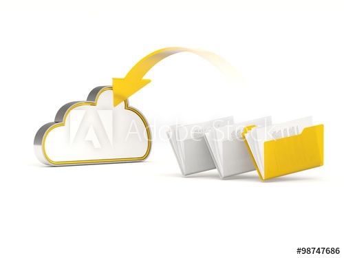 500x375 Yellow Cloud Drive Icon With Folders