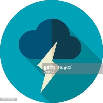 416x416 Cloud Lightning Flat Weather Premium Clipart