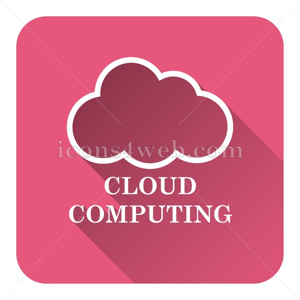 600x600 Cloud Computing Flat Icon With Long Shadow Vector