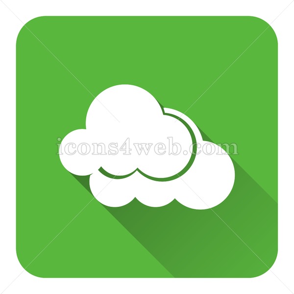 600x600 Clouds Flat Icon With Long Shadow Vector